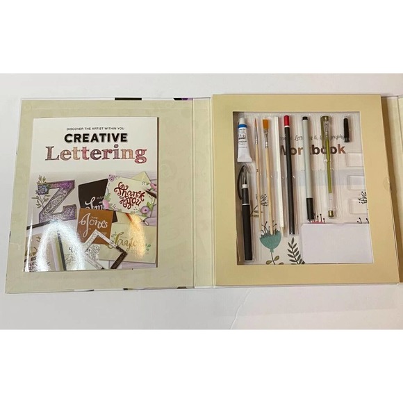 Creative Lettering & Calligraphy Spice Box Art School Kit Book Pens Paper Ideas - Picture 6 of 9